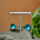 Teal Small Long Flower Cup Earrings