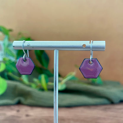 Enamel Hexagon Earrings